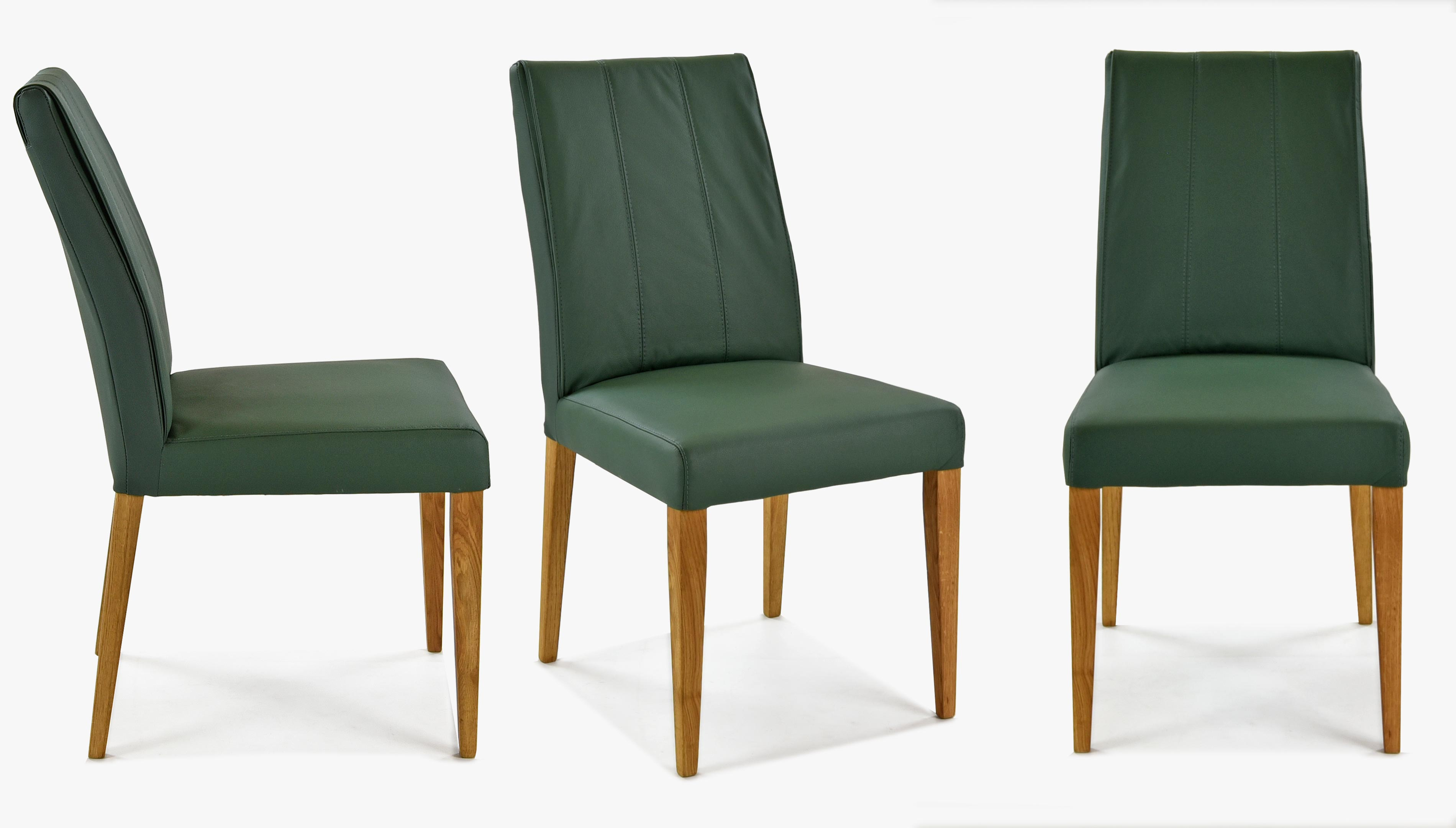 jidelní židle prava kuže - zelena