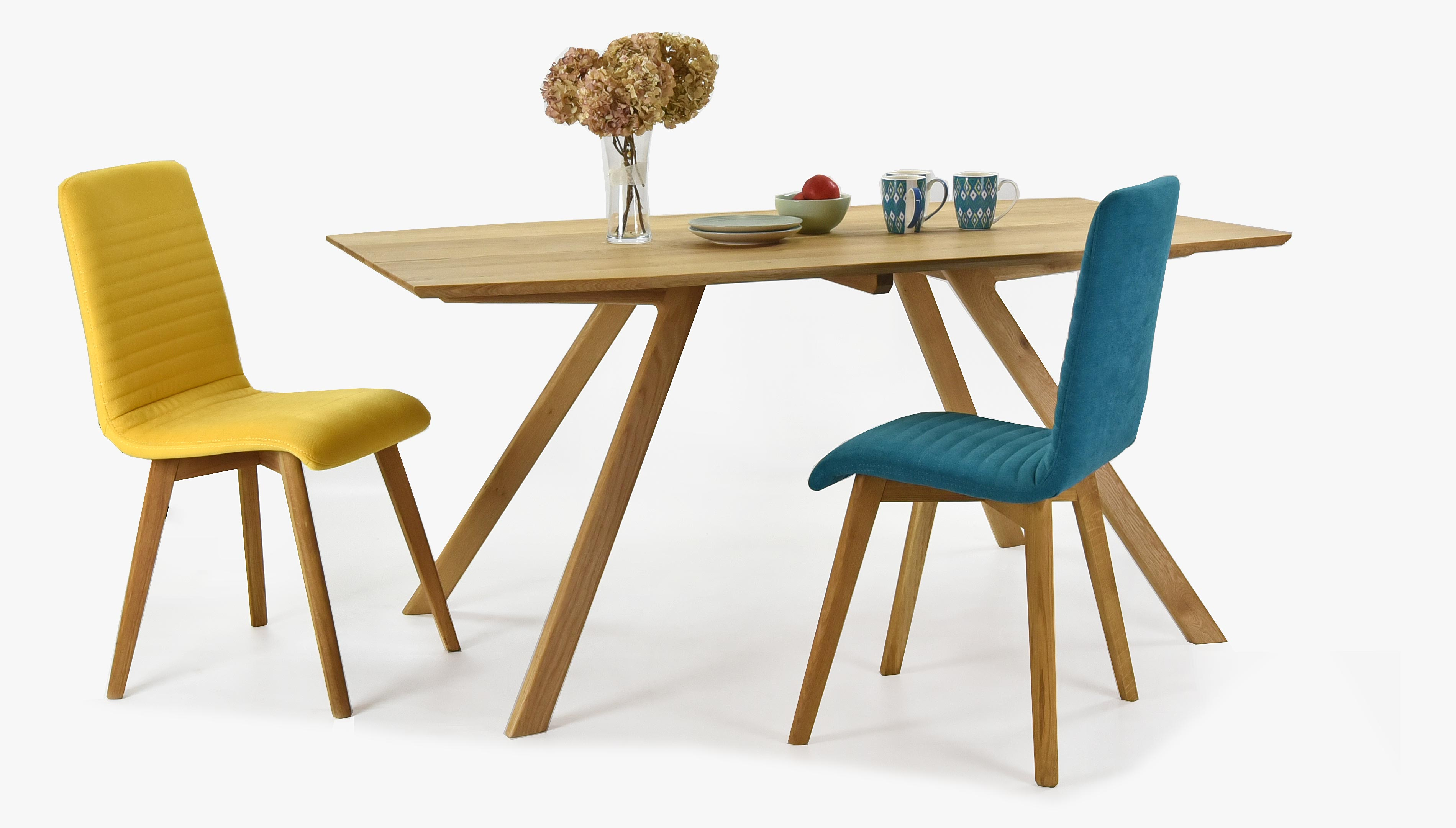 Masivní stůl dub 160 x 90, designové nohy, Kolin