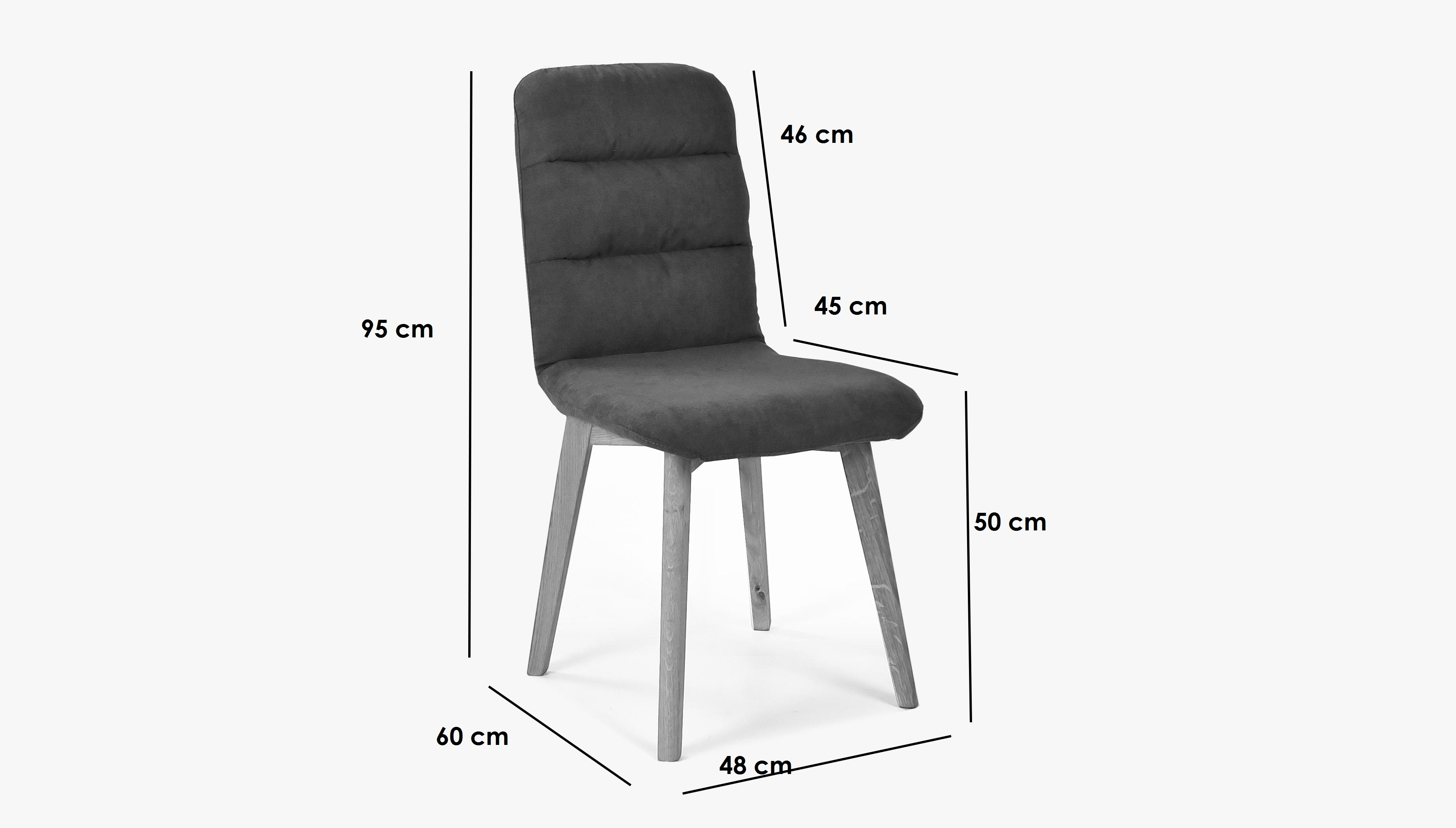 Pohodlná židle, šedá látka - dubové nohy Orlando