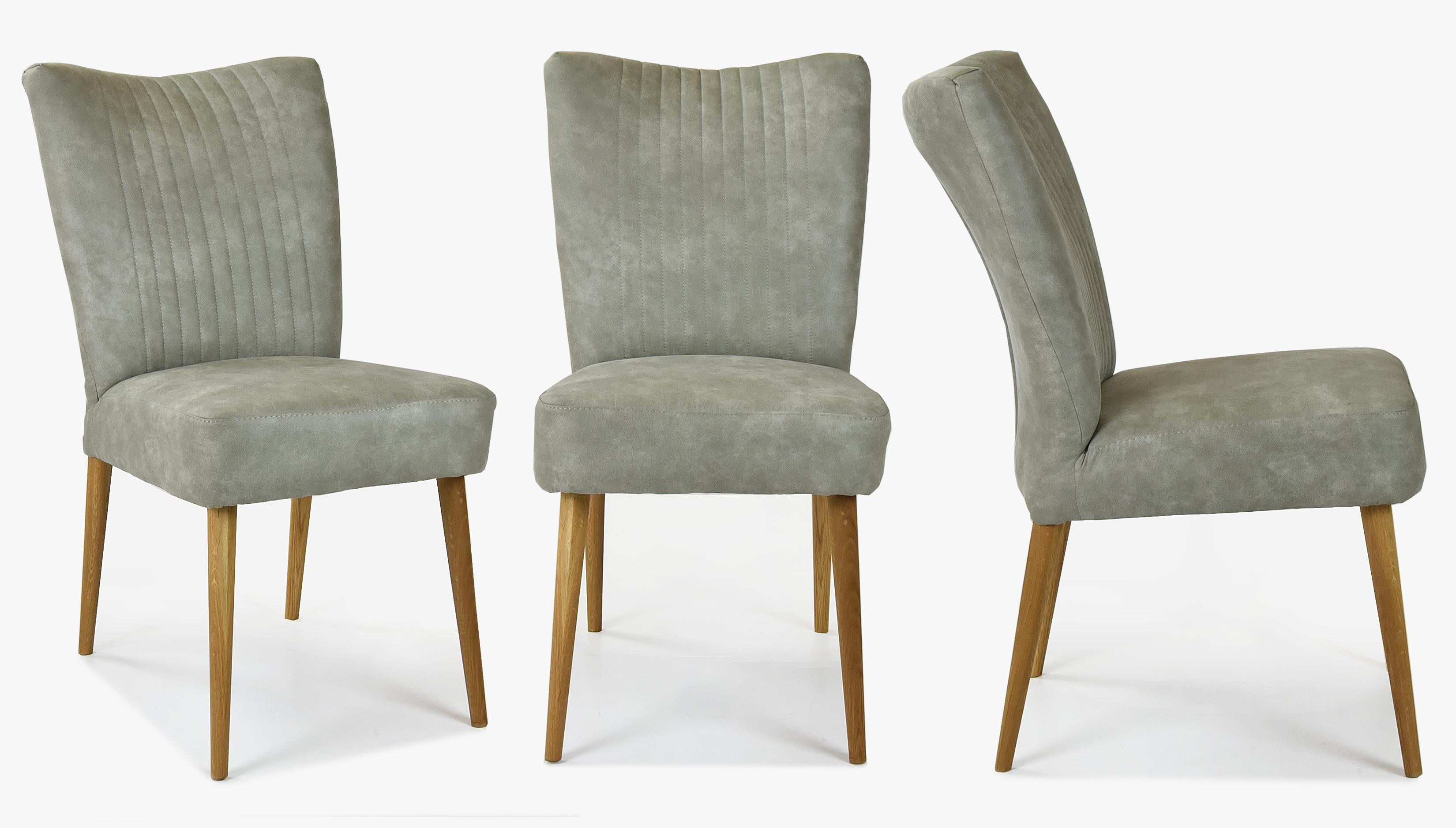 Elegantní židle valencia - kulaté nohy dub, šedá mátové