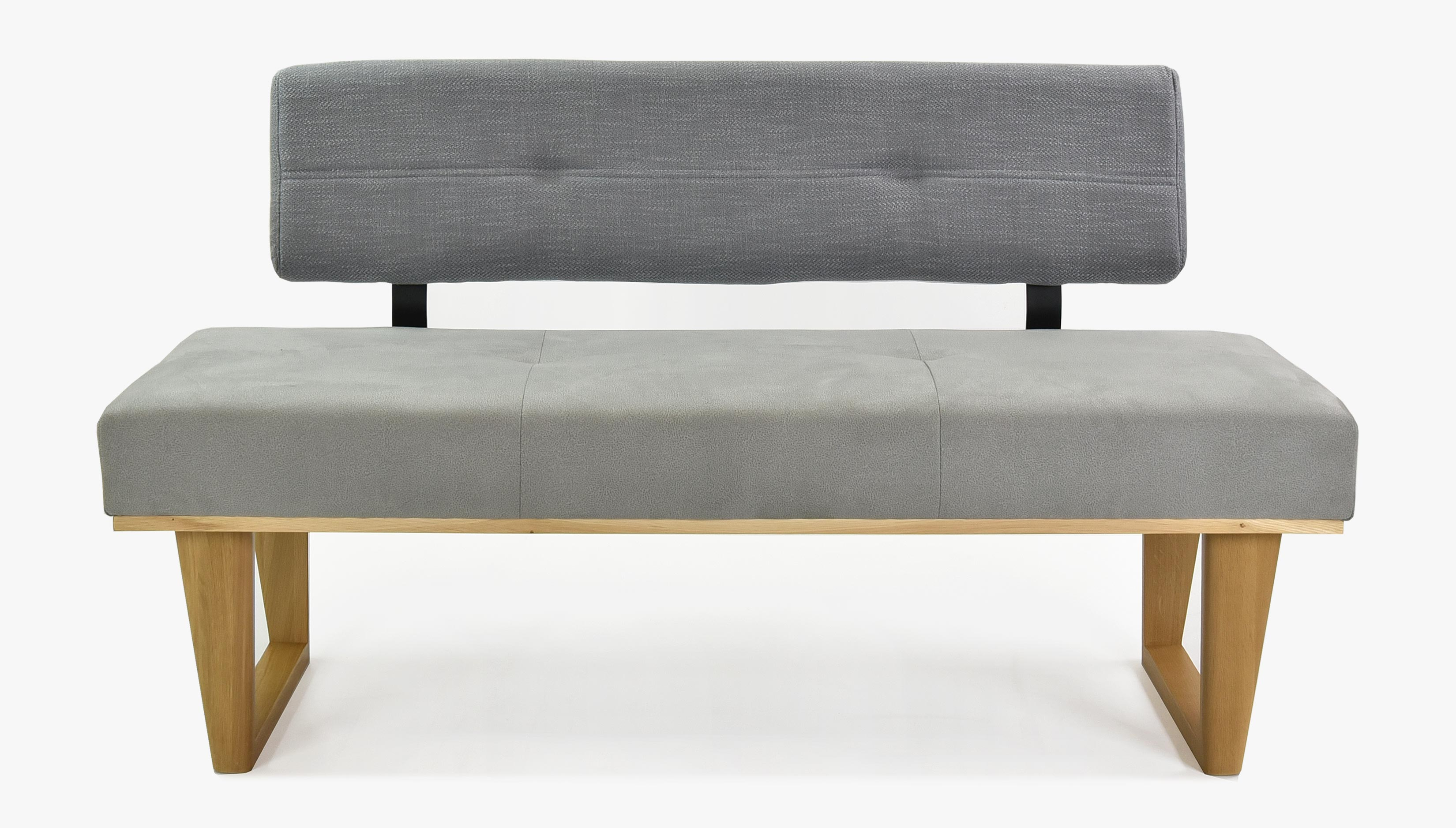 Moderní lavice do jídelny šedá 150 cm dlouhá - model Colmar