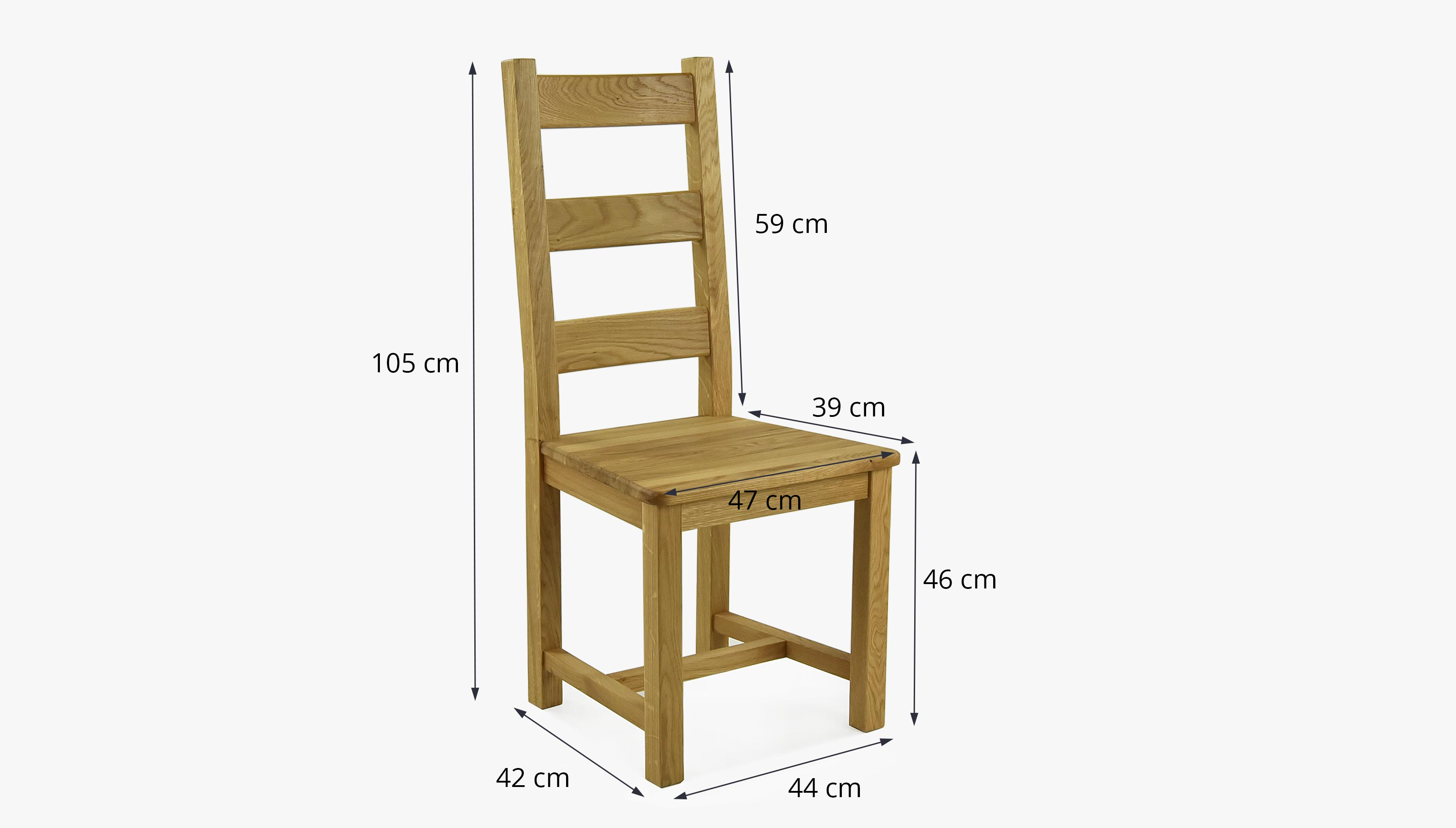 Poctivá masivní židle vyrobená z dubového dřeva , Ledder