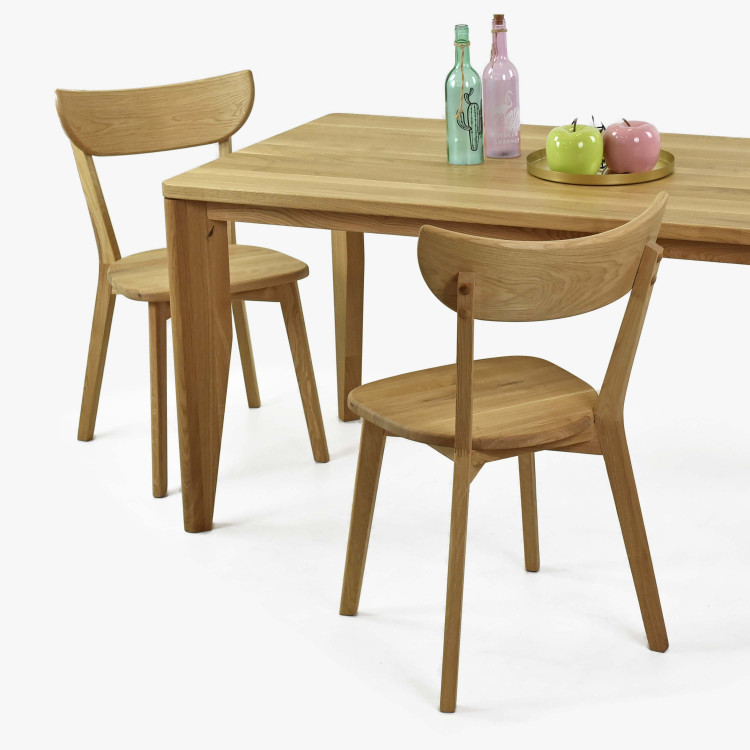 Sestava stůl 140 x 80 a židle z masivu dub , Jídelní sety- 2