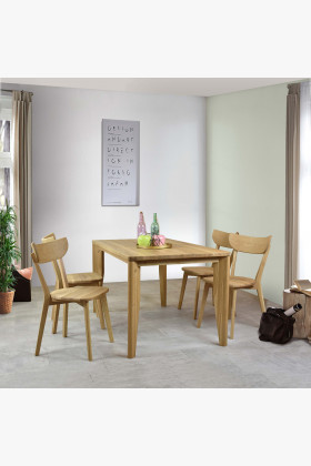 Sestava stůl 140 x 80 a židle z masivu dub , Jídelní sety- 1