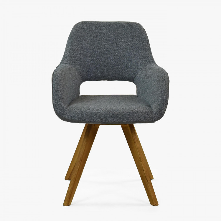 Židle s opěrkami, nohy dub barva tmavě šedá , Jídelní židle- 4