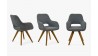 Židle s opěrkami, nohy dub barva tmavě šedá , Jídelní židle- 5