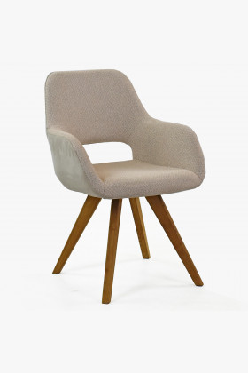Židle s opěrkami, nohy dub barva béžová , Jídelní židle- 1