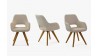 Židle s opěrkami, nohy dub barva béžová , Jídelní židle- 9