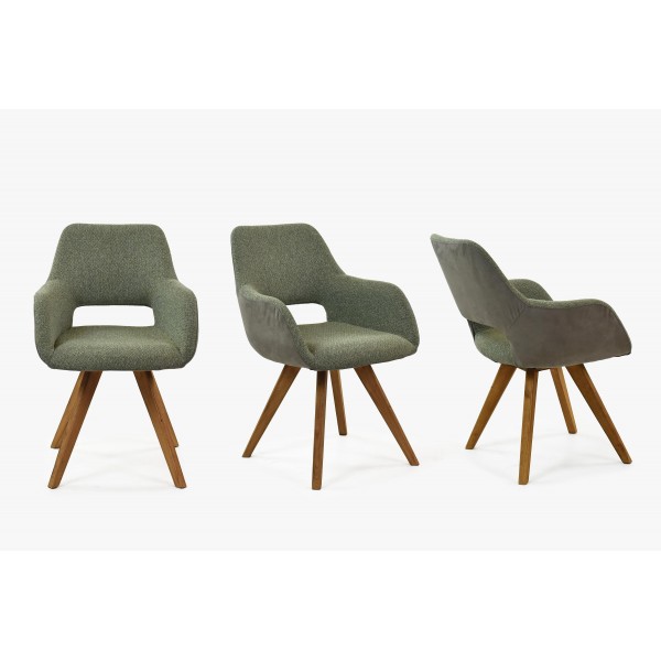 Židle s opěrkami, nohy dub barva zelená , Jídelní židle- 9