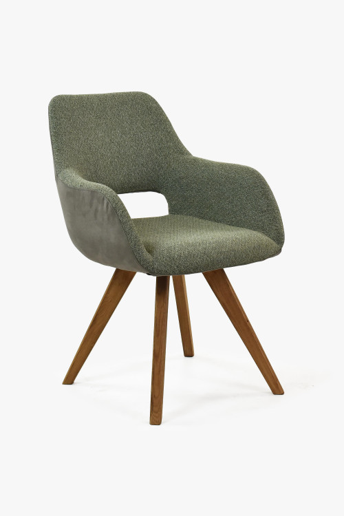 Židle s opěrkami, nohy dub barva zelená