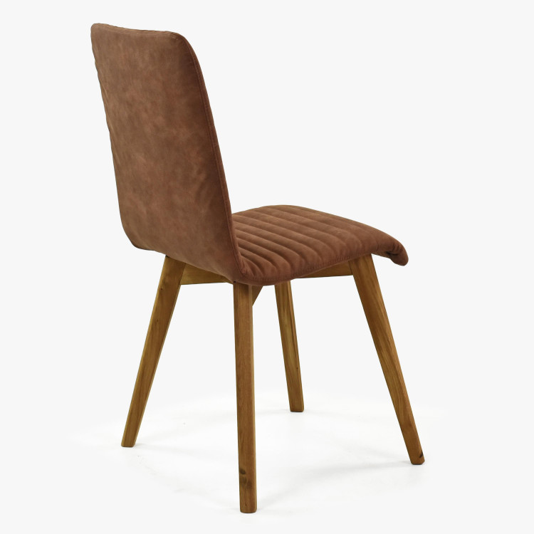 Jidelní židle Arosa , látka imitace broušená kůže hnědá , Jídelní židle- 3
