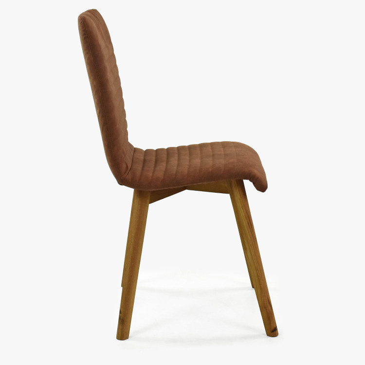 Jidelní židle Arosa , látka imitace broušená kůže hnědá , Jídelní židle- 4
