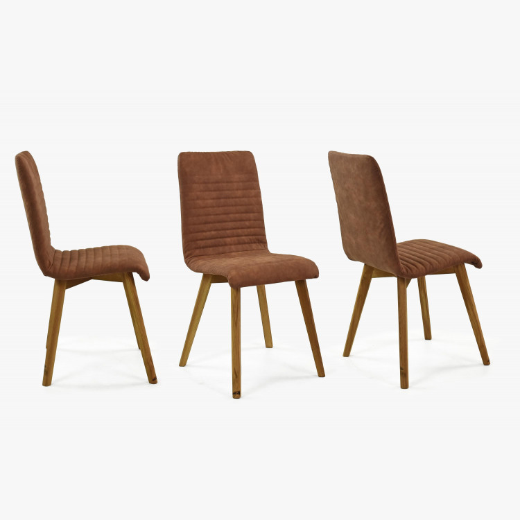 Jidelní židle Arosa , látka imitace broušená kůže hnědá , Jídelní židle- 5