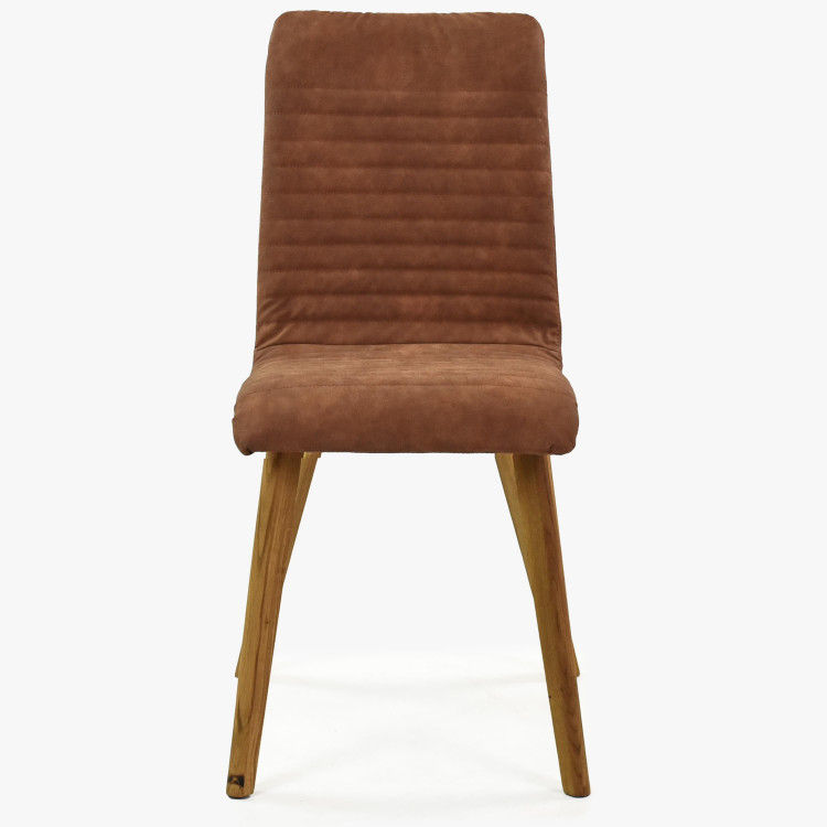 Jidelní židle Arosa , látka imitace broušená kůže hnědá , Jídelní židle- 6