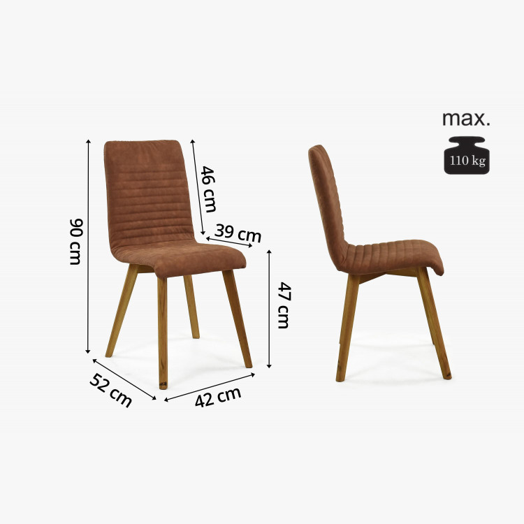 Jidelní židle Arosa , látka imitace broušená kůže hnědá , Jídelní židle- 7