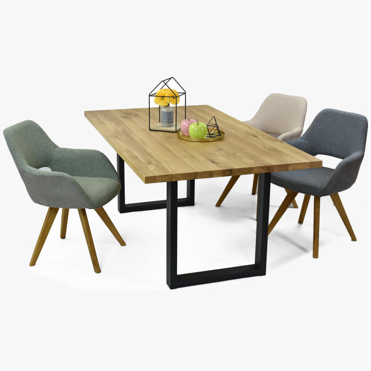Stůl masiv dub 180 x 100, tloušťka 4 cm, Petra , Jídelní stoly- 8