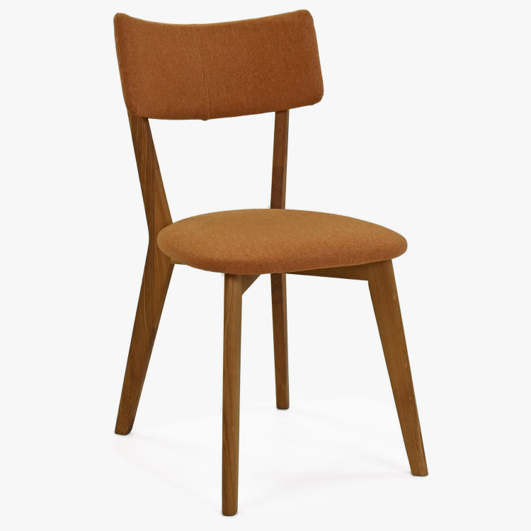 Látková židle - nohy dub, Noci pomerančová , Jídelní židle- 1