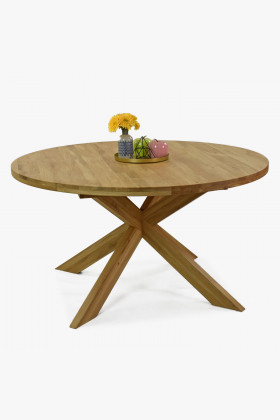Rozkládací okruhlý stůl z masivu dub, Holger 140 cm