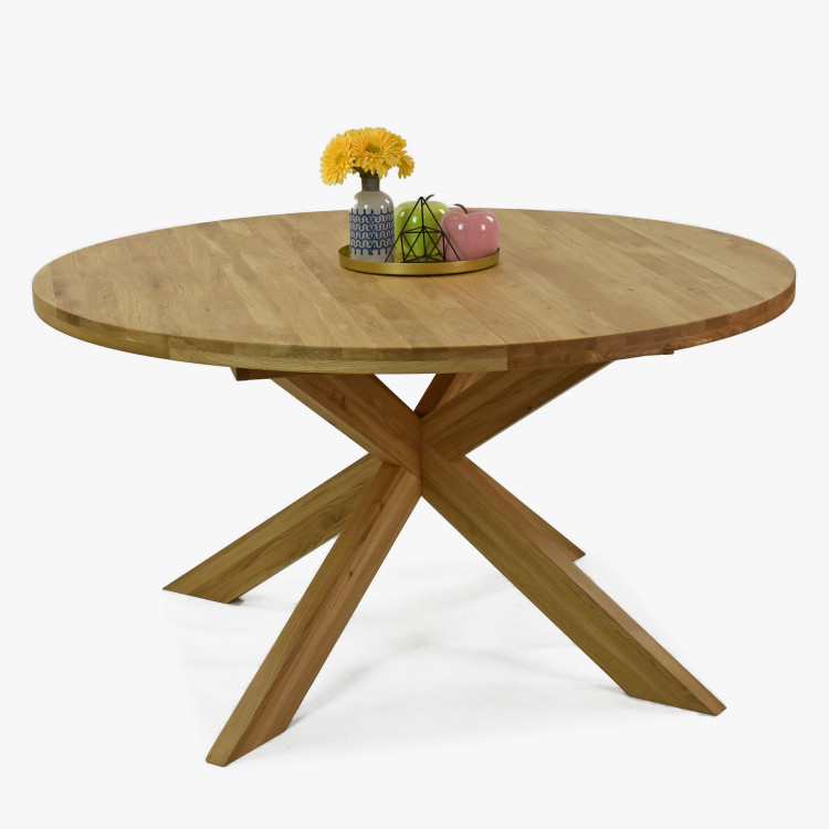 Rozkládací kulatý stůl z masivu dub, Holger 140 cm , Jídelní stoly- 1