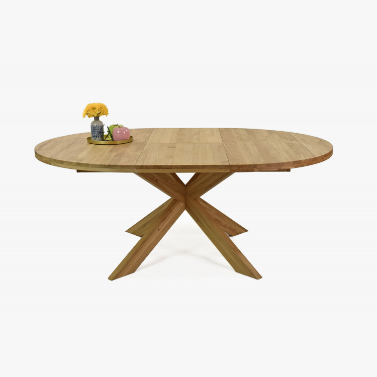 Rozkládací kulatý stůl z masivu dub, Holger 140 cm , Jídelní stoly- 9