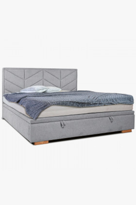 Čaluněná postel 180 x 200 s úložným prostorem šedá, alma , Postele- 1