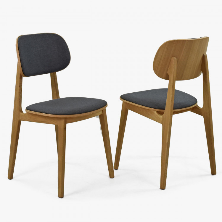 Moderní židle dub, barva čalounění Antracit , Jídelní židle- 2