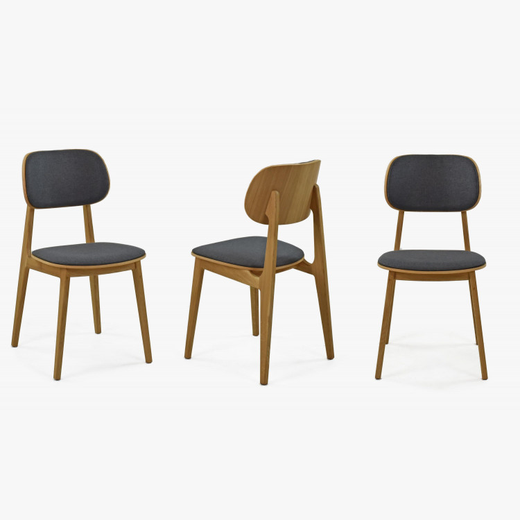 Moderní židle dub, barva čalounění Antracit , Jídelní židle- 6