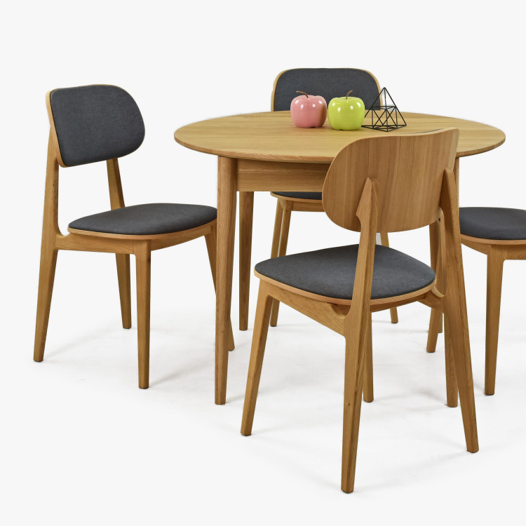 Moderní židle dub, barva čalounění Antracit , Jídelní židle- 7