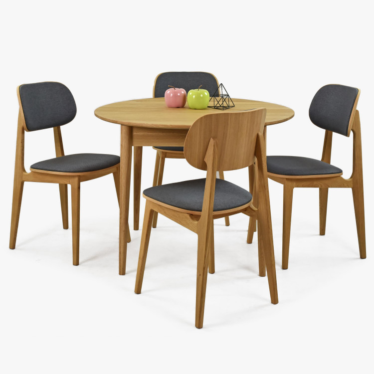 Moderní židle dub, barva čalounění Antracit , Jídelní židle- 8