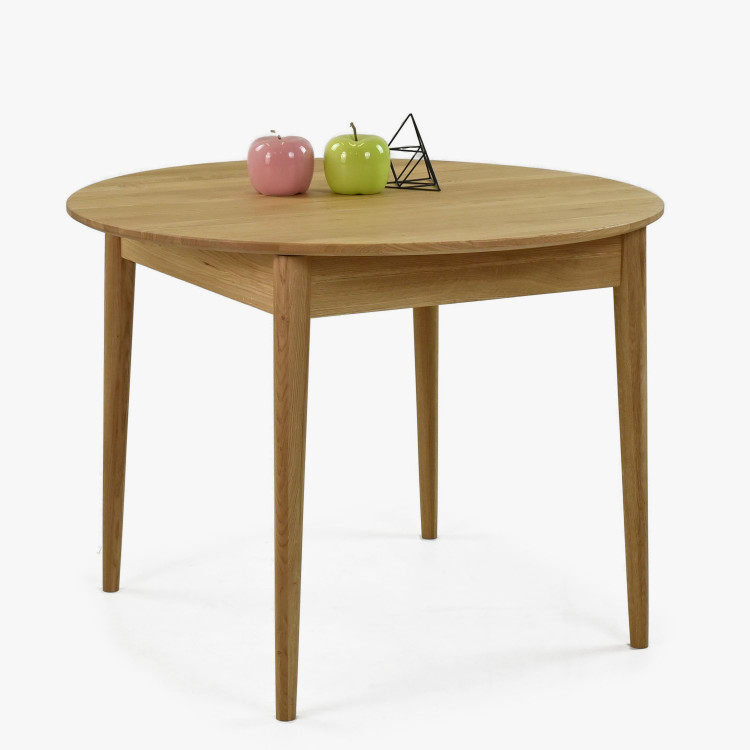 Kuláty rozkládací stůl z masivu dub ø 100 cm , Jídelní stoly- 6