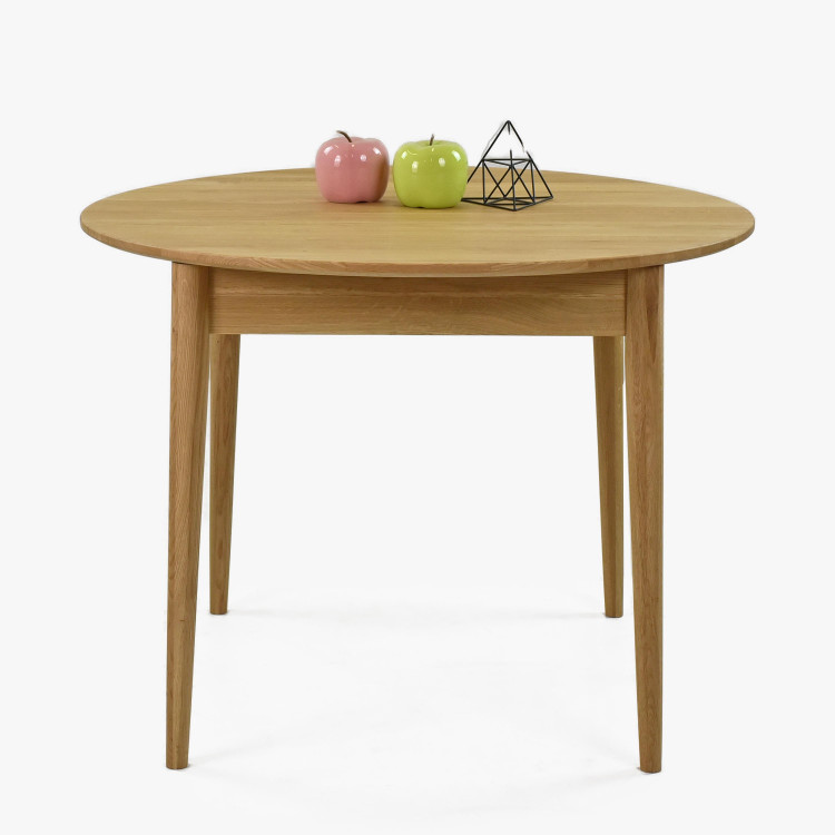 Kuláty rozkládací stůl z masivu dub ø 100 cm , Jídelní stoly- 7