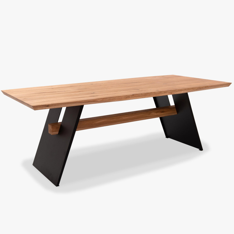 Jídelní stůl s kovovými černými nohama, 200 x 100 cm , Jídelní stoly- 1