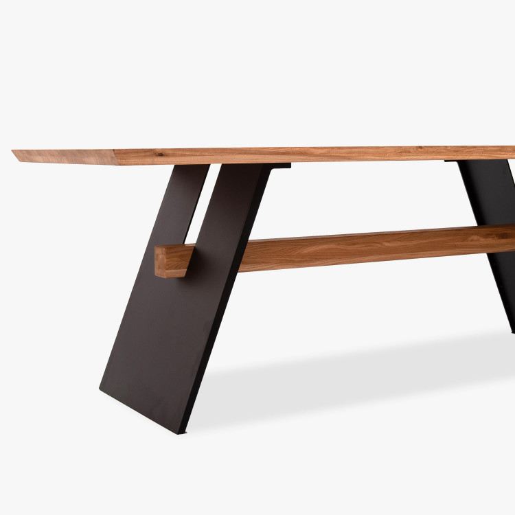Jídelní stůl s kovovými černými nohama, 200 x 100 cm , Jídelní stoly- 4