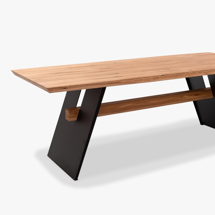Jídelní stůl s kovovými černými nohama, 200 x 100 cm , Jídelní stoly- 3