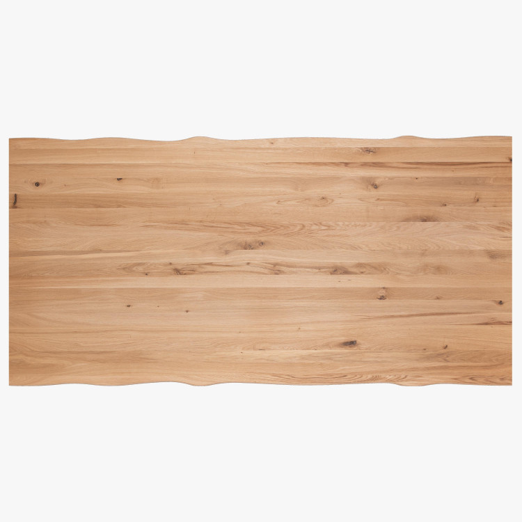 Jídelní stůl z dubového dřeva 200 x 100 cm, přírodní vzhled , Jídelní stoly- 9