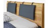Látková postel v tmavé barvě s dřevěným čelem , Postele- 8