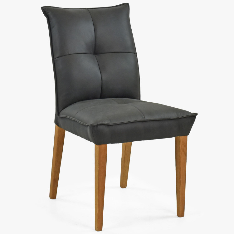 Komfortní jídelní židle Riga tmavé čalunění , Jídelní židle- 1