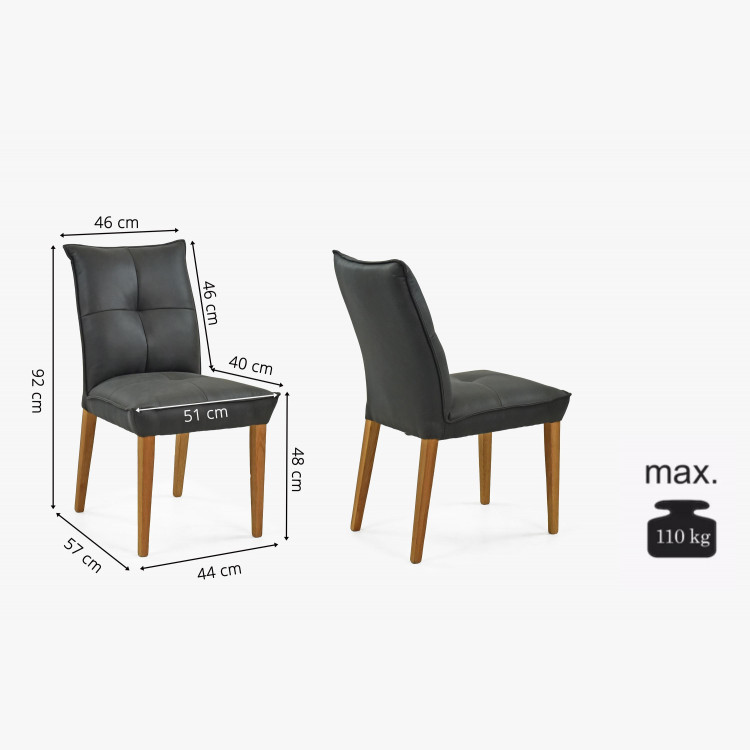Komfortní jídelní židle Riga tmavé čalunění , Jídelní židle- 11