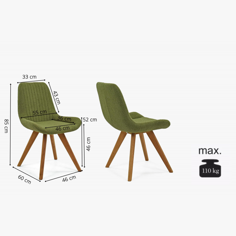 Designová židle Bratislava, Zelené čalunění , Jídelní židle- 7