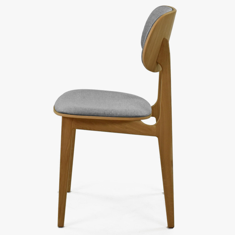 Moderní židle dub, barva čalounění šedá , Jídelní židle- 3