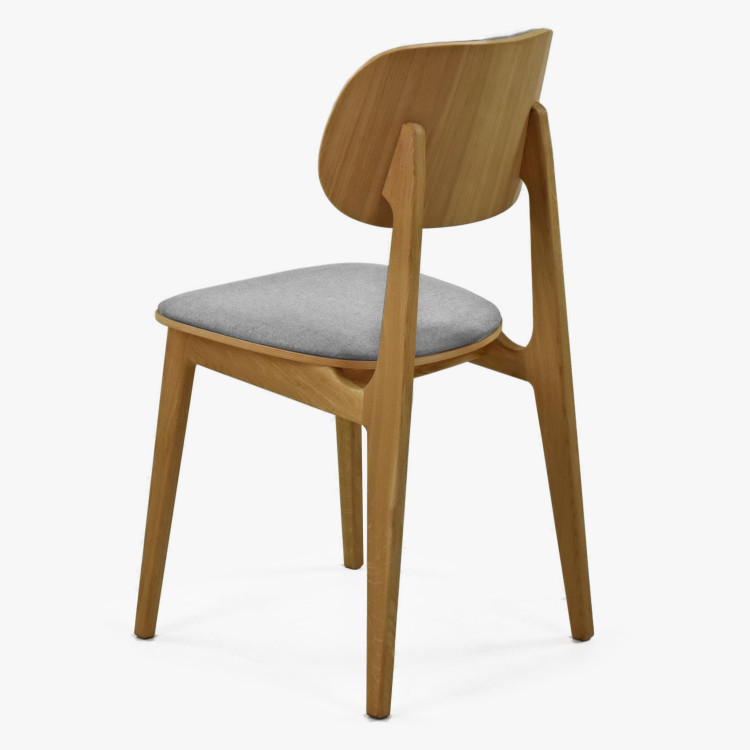 Moderní židle dub, barva čalounění šedá , Jídelní židle- 5