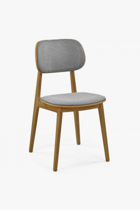 Moderní židle dub, barva čalounění šedá , Jídelní židle- 1