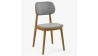 Moderní židle dub, barva čalounění šedá , Jídelní židle- 1
