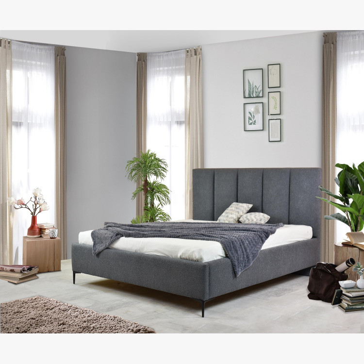 Čaluněná postel 180 cm na nožičkách s úložným prostorem , Postele- 8