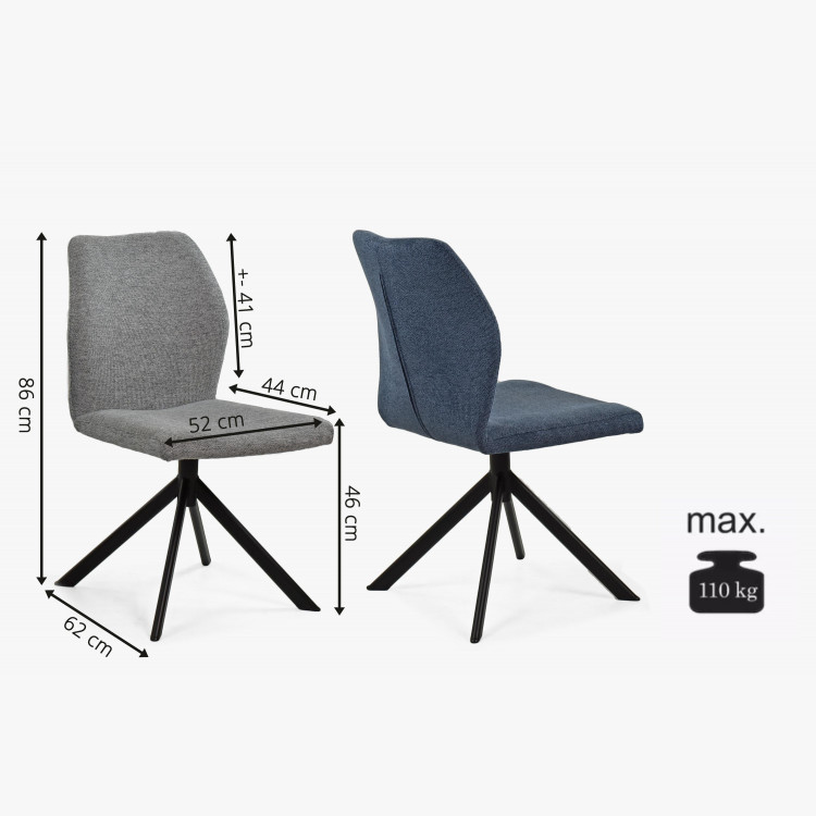 Židle na kovových nohách, barva šedá , Jídelní židle- 9