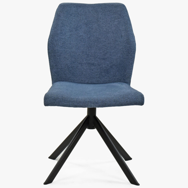 Židle na kovových nohách, tmavě modrá , Jídelní židle- 4