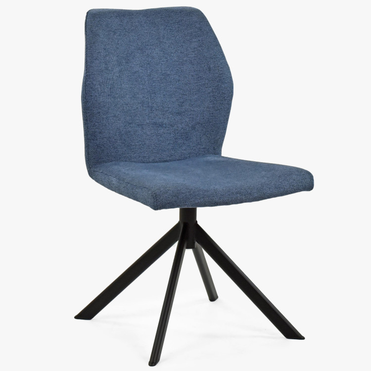Židle na kovových nohách, tmavě modrá , Jídelní židle- 1