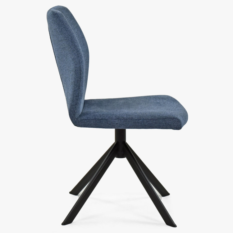 Židle na kovových nohách, tmavě modrá , Jídelní židle- 5