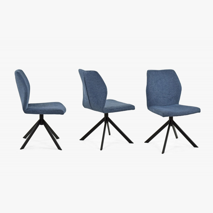 Židle na kovových nohách, tmavě modrá , Jídelní židle- 10