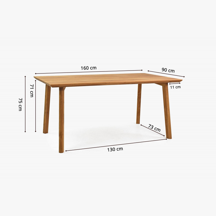 Dubový stůl z masivu 160 x 90 cm, Emily , Jídelní stoly- 10